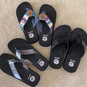 Yellow Box flip flops size 71/2 excellent condition new not worn